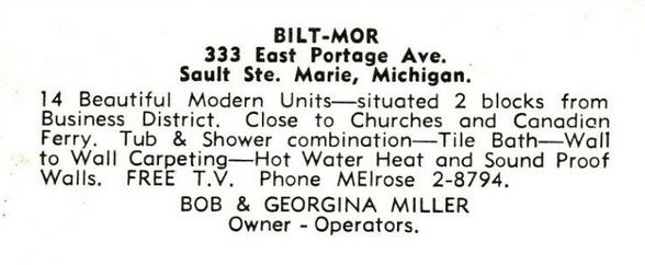 Bilt-Mor Motel - Old Post Card